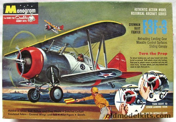 Monogram 1/32 F3F-3 Grumman Navy Fighter - (F3F3) Four Star Issue, PA70-198 plastic model kit